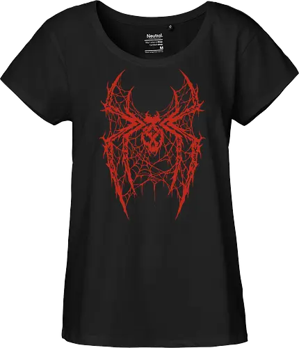 Spider Core - death metal, heavy metal, metalhead, spider, metal logo, dark aesthetic, gothic, cyber sigilism, anti hero, spiderweb, deathcore, streetwear, dark art, grunge, metal band - Fairtrade Girl Shirt