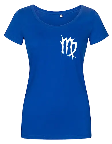 Virgo Heavy Metal Symbol - fractured lines, minimalist gothic art, esoteric fashion, virgo, virgo maiden, maiden glyph, doom metal style, industrial aesthetic, grunge clothing, analytical mind, august birthday, september birthday, virgo merch gift, monochrome streetwear, dark earth sign, punk rock gear - Damen T-Shirt