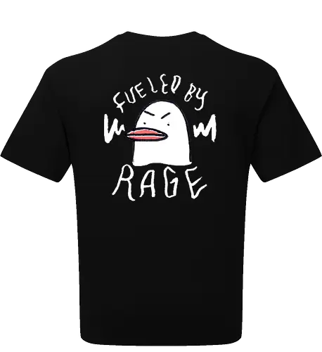 Fueled By Rage - Duck, Ente, Spruch, Typo, Statement, Edgy - Oversize T-Shirt