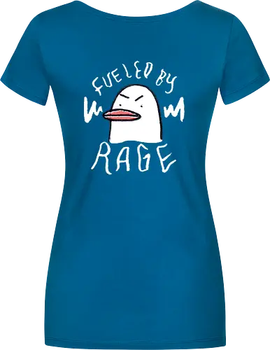 Fueled By Rage - Duck, Ente, Spruch, Typo, Statement, Edgy - Damen T-Shirt
