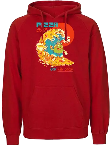 PIZZA SURF - pizza party, cute, joke, funny, pizza, surf, summer, cool, vacation - Fairtrade Hoodie