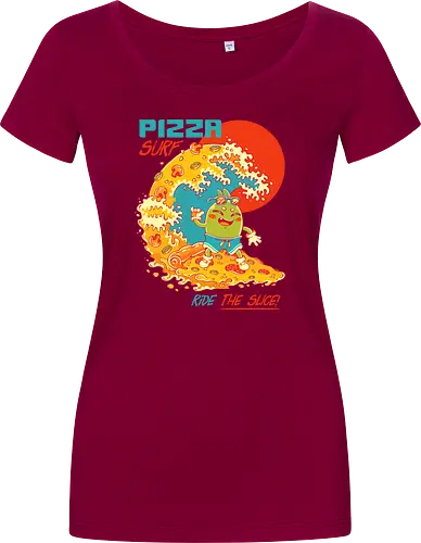 PIZZA SURF - pizza party, cute, joke, funny, pizza, surf, summer, cool, vacation - Damen T-Shirt