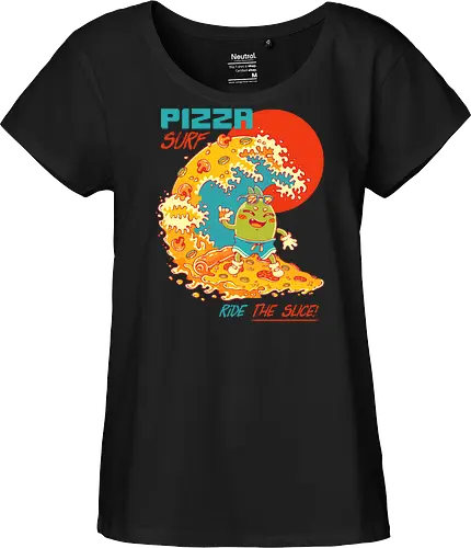 PIZZA SURF - pizza party, cute, joke, funny, pizza, surf, summer, cool, vacation - Fairtrade Girl Shirt