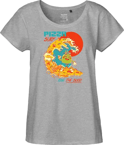 PIZZA SURF - pizza party, cute, joke, funny, pizza, surf, summer, cool, vacation - Fairtrade Girl Shirt
