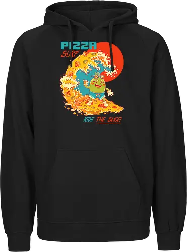 PIZZA SURF - pizza party, cute, joke, funny, pizza, surf, summer, cool, vacation - Fairtrade Hoodie