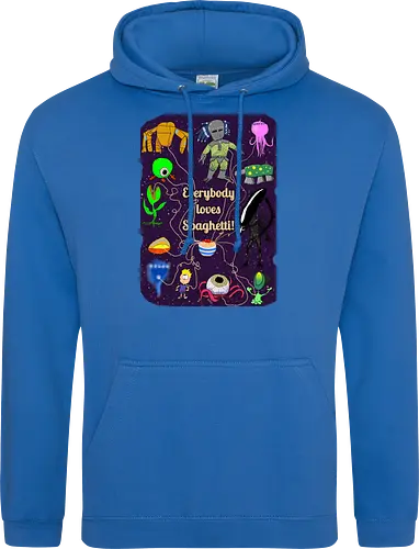 Everybody loves Spaghetti! - Spaghetti, Aliens, Xenomorph, Predator, Trypanohyncha_ocellus, Rocky, Pasta, Nudeln - Standard Hoodie