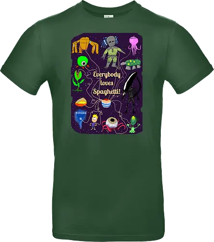 Everybody loves Spaghetti! - Spaghetti, Aliens, Xenomorph, Predator, Trypanohyncha_ocellus, Rocky, Pasta, Nudeln - Standard T-Shirt