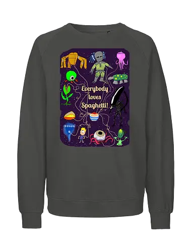 Everybody loves Spaghetti! - Spaghetti, Aliens, Xenomorph, Predator, Trypanohyncha_ocellus, Rocky, Pasta, Nudeln - Fairtrade Sweatshirt