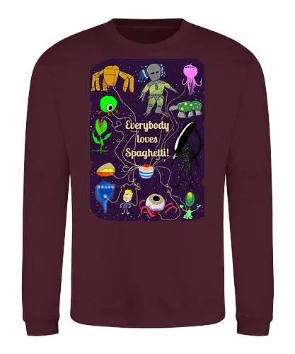 Everybody loves Spaghetti! - Spaghetti, Aliens, Xenomorph, Predator, Trypanohyncha_ocellus, Rocky, Pasta, Nudeln - Sweatshirt