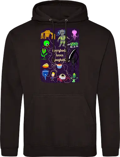 Everybody loves Spaghetti! - Spaghetti, Aliens, Xenomorph, Predator, Trypanohyncha_ocellus, Rocky, Pasta, Nudeln - Standard Hoodie