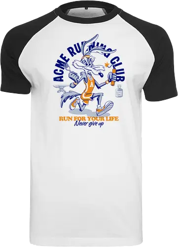 Run for Your Life - retro, cartoon, humor, funny, vintage, running, runner, speed, adventure, action, sport, racing, classic, nostalgia, popculture, animation, comic, character, energetic, fast, escape, chase, vintageart, streetwear, colorful, illustration, athletics, motivation, nevergiveup, fun - Raglan T-Shirt