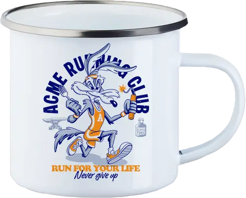 Run for Your Life - retro, cartoon, humor, funny, vintage, running, runner, speed, adventure, action, sport, racing, classic, nostalgia, popculture, animation, comic, character, energetic, fast, escape, chase, vintageart, streetwear, colorful, illustration, athletics, motivation, nevergiveup, fun - Emailletasse
