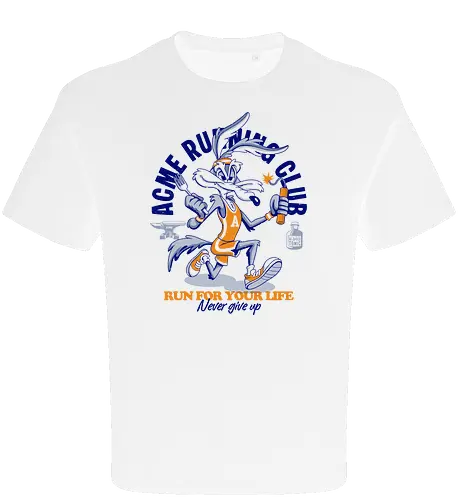 Run for Your Life - retro, cartoon, humor, funny, vintage, running, runner, speed, adventure, action, sport, racing, classic, nostalgia, popculture, animation, comic, character, energetic, fast, escape, chase, vintageart, streetwear, colorful, illustration, athletics, motivation, nevergiveup, fun - Oversize T-Shirt