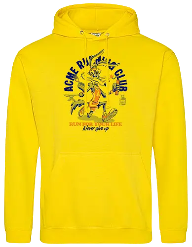 Run for Your Life - retro, cartoon, humor, funny, vintage, running, runner, speed, adventure, action, sport, racing, classic, nostalgia, popculture, animation, comic, character, energetic, fast, escape, chase, vintageart, streetwear, colorful, illustration, athletics, motivation, nevergiveup, fun - Standard Hoodie