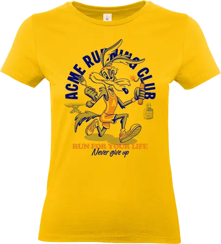 Run for Your Life - retro, cartoon, humor, funny, vintage, running, runner, speed, adventure, action, sport, racing, classic, nostalgia, popculture, animation, comic, character, energetic, fast, escape, chase, vintageart, streetwear, colorful, illustration, athletics, motivation, nevergiveup, fun - Standard T-Shirt (Frauen)