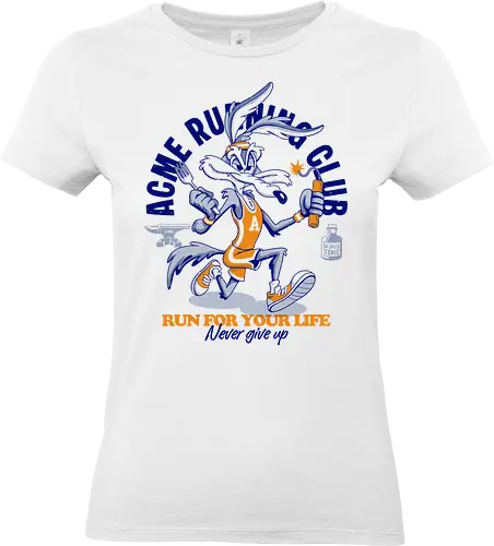 Run for Your Life - retro, cartoon, humor, funny, vintage, running, runner, speed, adventure, action, sport, racing, classic, nostalgia, popculture, animation, comic, character, energetic, fast, escape, chase, vintageart, streetwear, colorful, illustration, athletics, motivation, nevergiveup, fun - Standard T-Shirt (Frauen)
