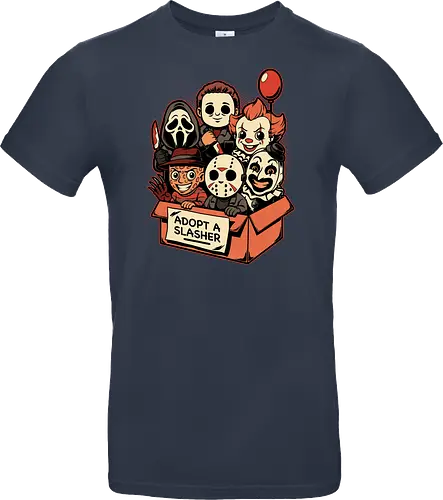 Adopt Slash Horror - Killer, Assassin, Gore, Halloween, Halloween Movie, Halloween Movies, Friday, vintage, Ghost, Clown, Evil Clown, Nightmare, Adoption, Adopt, Pet Adoption, Adopt Me, Slasher, Slash, Classic Horror, Horror, Horror Comedy, Horror Movies, Horror Movie, 80s Horror, Survival Horror, Cosmic Horror, Horror Fan Art, Cute Horror, Horror Aesthetic, Movies, Movie, Classic Movie, Classic, Classic Movies, Survival, Survive, Fan Art, Mashup, Cute, Spooky Season, Spooky, Spooky Cute, Spooky Art, Spooky, Creepy Monsters, Creepy, Monsters, Monster, Scary Movie, Scary, Scary Art, Serial Killer, retro - Standard T-Shirt