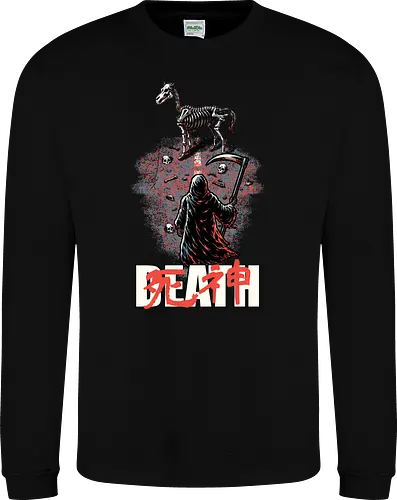Death Rider Anime - Bible, Skull, Skeleton, Post-apocalyptic, Apocalypse, Armageddon, Grim Reaper, Horse, Death God, Death, Angel Of Death, Rider, Anime, Poster, Manga, Japanese Art, Japanese, Mashup - Sweatshirt
