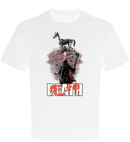 Death Rider Anime - Bible, Skull, Skeleton, Post-apocalyptic, Apocalypse, Armageddon, Grim Reaper, Horse, Death God, Death, Angel Of Death, Rider, Anime, Poster, Manga, Japanese Art, Japanese, Mashup - Oversize T-Shirt