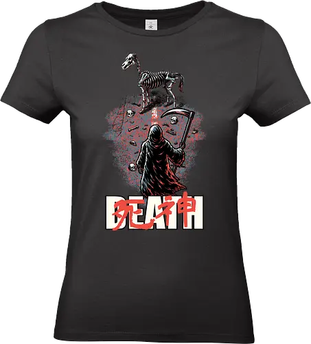 Death Rider Anime - Bible, Skull, Skeleton, Post-apocalyptic, Apocalypse, Armageddon, Grim Reaper, Horse, Death God, Death, Angel Of Death, Rider, Anime, Poster, Manga, Japanese Art, Japanese, Mashup - Standard T-Shirt (Frauen)
