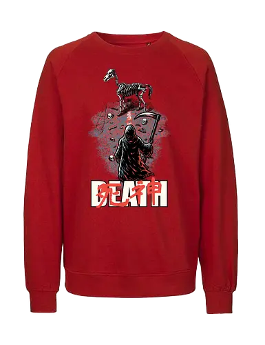 Death Rider Anime - Bible, Skull, Skeleton, Post-apocalyptic, Apocalypse, Armageddon, Grim Reaper, Horse, Death God, Death, Angel Of Death, Rider, Anime, Poster, Manga, Japanese Art, Japanese, Mashup - Fairtrade Sweatshirt