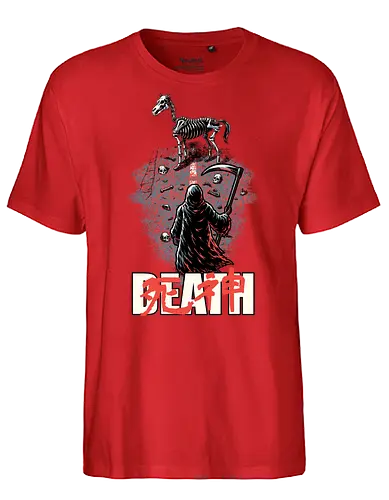 Death Rider Anime - Bible, Skull, Skeleton, Post-apocalyptic, Apocalypse, Armageddon, Grim Reaper, Horse, Death God, Death, Angel Of Death, Rider, Anime, Poster, Manga, Japanese Art, Japanese, Mashup - Fairtrade T-Shirt