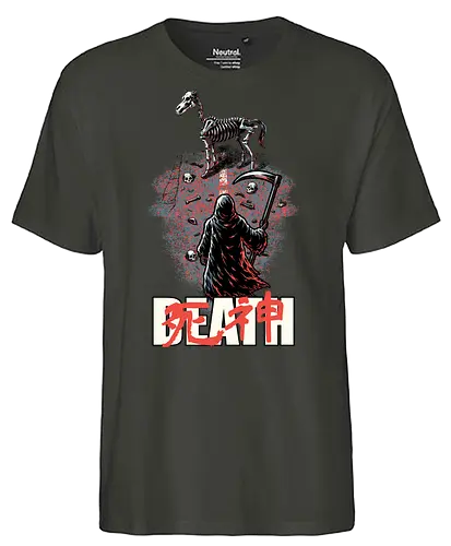 Death Rider Anime - Bible, Skull, Skeleton, Post-apocalyptic, Apocalypse, Armageddon, Grim Reaper, Horse, Death God, Death, Angel Of Death, Rider, Anime, Poster, Manga, Japanese Art, Japanese, Mashup - Fairtrade T-Shirt