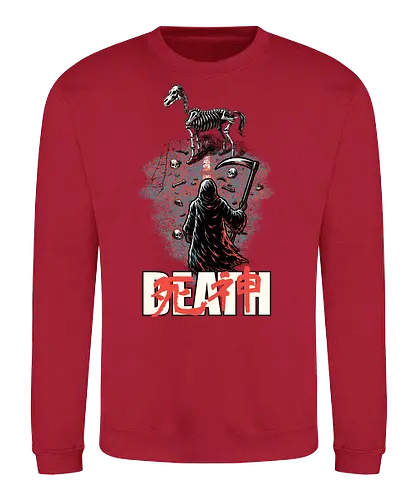 Death Rider Anime - Bible, Skull, Skeleton, Post-apocalyptic, Apocalypse, Armageddon, Grim Reaper, Horse, Death God, Death, Angel Of Death, Rider, Anime, Poster, Manga, Japanese Art, Japanese, Mashup - Sweatshirt