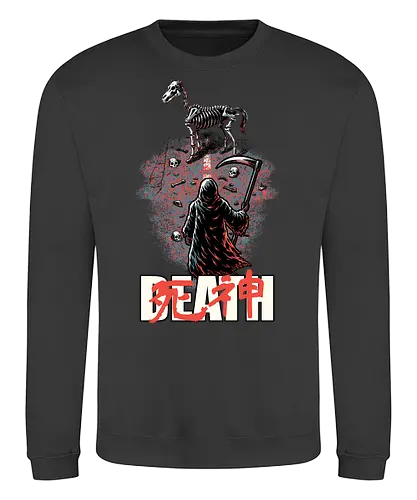 Death Rider Anime - Bible, Skull, Skeleton, Post-apocalyptic, Apocalypse, Armageddon, Grim Reaper, Horse, Death God, Death, Angel Of Death, Rider, Anime, Poster, Manga, Japanese Art, Japanese, Mashup - Sweatshirt