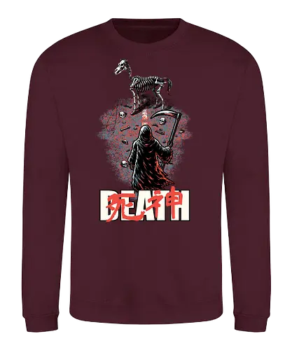 Death Rider Anime - Bible, Skull, Skeleton, Post-apocalyptic, Apocalypse, Armageddon, Grim Reaper, Horse, Death God, Death, Angel Of Death, Rider, Anime, Poster, Manga, Japanese Art, Japanese, Mashup - Sweatshirt