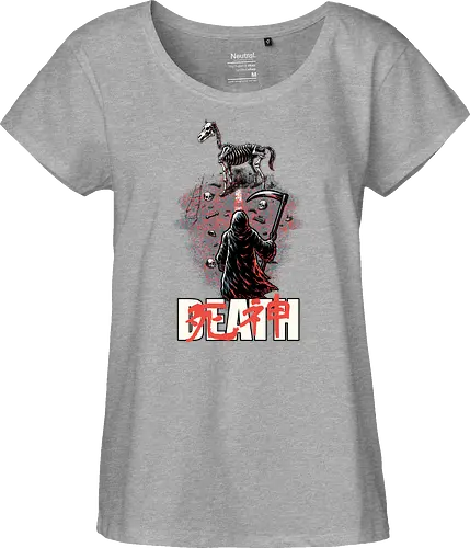 Death Rider Anime - Bible, Skull, Skeleton, Post-apocalyptic, Apocalypse, Armageddon, Grim Reaper, Horse, Death God, Death, Angel Of Death, Rider, Anime, Poster, Manga, Japanese Art, Japanese, Mashup - Fairtrade Girl Shirt