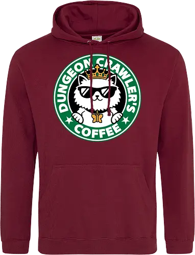 Dungeon Crawler Coffee - Coffee Time, Nerd, Geek, Fantasy, Adventure, Rpg, Litrpg, Book, Books, Bookworm, Science Fantasy, Science Fiction, Scifi, Cat, Pet, Donut, Funny, Post-apocalyptic, Apocalypse, Post Apocalyptic, Apocalyptic Cats, Postapocalypse, Post-apocalypse, Poster, Parody, Mashup, Logo, Graphic Design, Coffee, Coffee Shop - Standard Hoodie