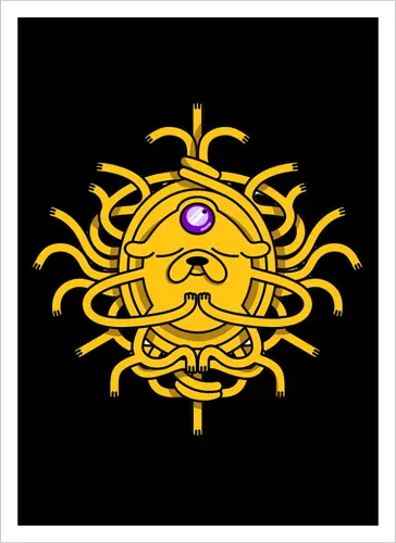 Third Eye Jake Cartoon - Hund, Gelb, Cartoon, Zeichentrickfilm, Drittes Auge, Jake, Fanart - Kunstdruck