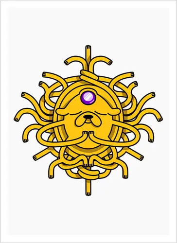 Third Eye Jake Cartoon - Hund, Gelb, Cartoon, Zeichentrickfilm, Drittes Auge, Jake, Fanart - Kunstdruck