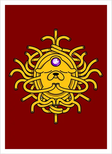 Third Eye Jake Cartoon - Hund, Gelb, Cartoon, Zeichentrickfilm, Drittes Auge, Jake, Fanart - Kunstdruck
