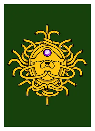 Third Eye Jake Cartoon - Hund, Gelb, Cartoon, Zeichentrickfilm, Drittes Auge, Jake, Fanart - Kunstdruck