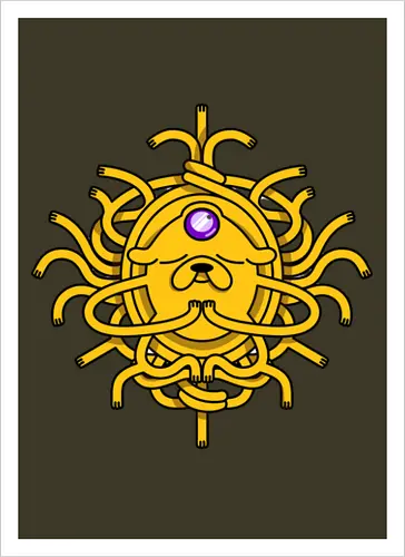 Third Eye Jake Cartoon - Hund, Gelb, Cartoon, Zeichentrickfilm, Drittes Auge, Jake, Fanart - Kunstdruck