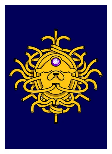 Third Eye Jake Cartoon - Hund, Gelb, Cartoon, Zeichentrickfilm, Drittes Auge, Jake, Fanart - Kunstdruck