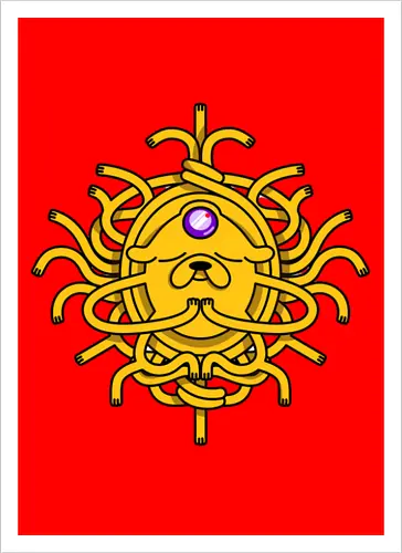 Third Eye Jake Cartoon - Hund, Gelb, Cartoon, Zeichentrickfilm, Drittes Auge, Jake, Fanart - Kunstdruck