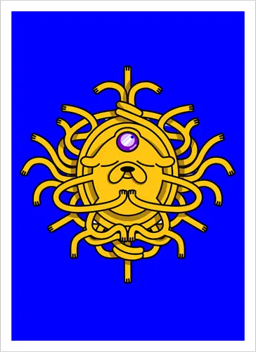 Third Eye Jake Cartoon - Hund, Gelb, Cartoon, Zeichentrickfilm, Drittes Auge, Jake, Fanart - Kunstdruck