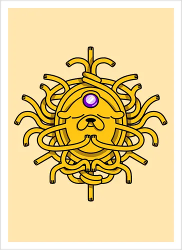 Third Eye Jake Cartoon - Hund, Gelb, Cartoon, Zeichentrickfilm, Drittes Auge, Jake, Fanart - Kunstdruck