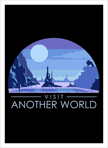 Visit Another World - Retro Video Game - gamerlife, video games lover, videogames, video game, 8 bit, 8bit, 90s, another world, gamer, gaming, gaming addict, nostalgia, pixelart, retro, 1990s - Kunstdruck