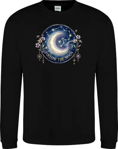 Magic Moon and Stars Night Sky Graphic design - CelestialDesign, MoonAndStars, NightSkyArt, StarryNight, CosmicVibes, MagicMoon, AstronomyLover, DreamyAesthetic, NightSkyDesign - Sweatshirt