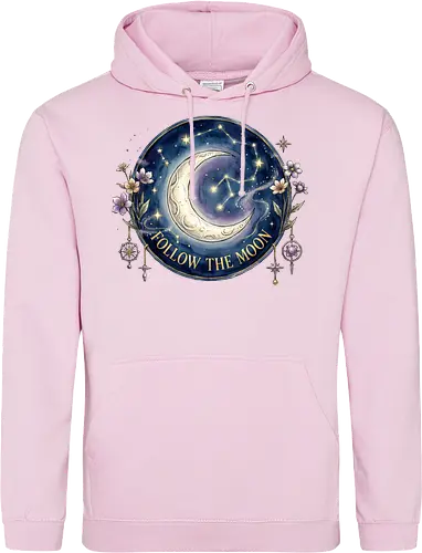 Magic Moon and Stars Night Sky Graphic design - CelestialDesign, MoonAndStars, NightSkyArt, StarryNight, CosmicVibes, MagicMoon, AstronomyLover, DreamyAesthetic, NightSkyDesign - Standard Hoodie