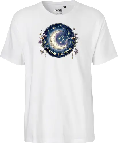 Magic Moon and Stars Night Sky Graphic design - CelestialDesign, MoonAndStars, NightSkyArt, StarryNight, CosmicVibes, MagicMoon, AstronomyLover, DreamyAesthetic, NightSkyDesign - Fairtrade T-Shirt