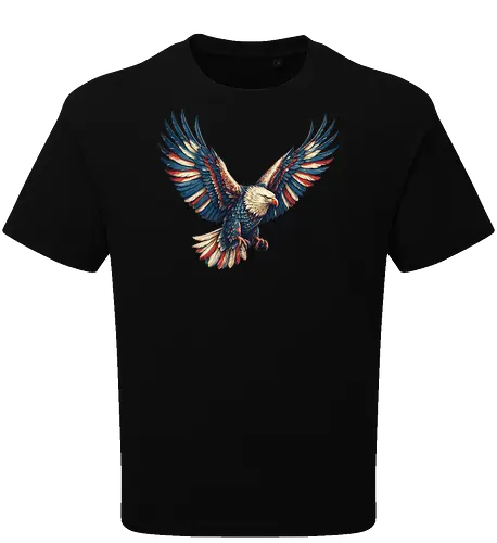 Majestätischer Adler - > EagleDesign, MajesticEagle, FreedomVibes, BirdOfPrey, WildlifeArt, PowerfulEagle, AmericanSymbol, AnimalGraphic, NatureLovers - Oversize T-Shirt