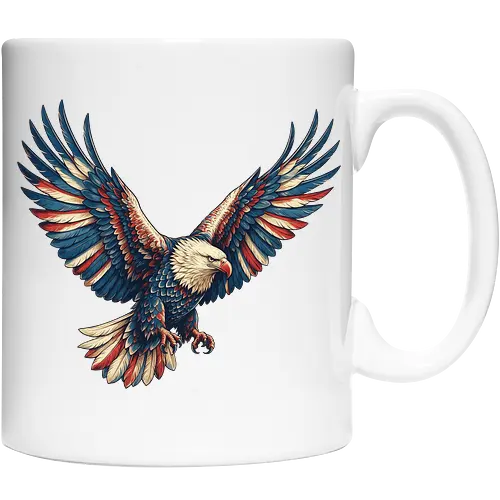 Majestätischer Adler - > EagleDesign, MajesticEagle, FreedomVibes, BirdOfPrey, WildlifeArt, PowerfulEagle, AmericanSymbol, AnimalGraphic, NatureLovers - Keramiktasse