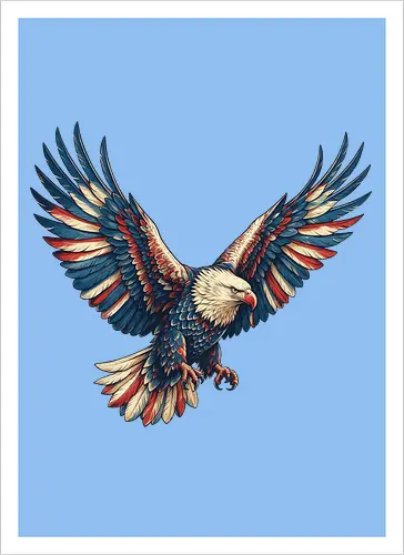 Majestätischer Adler - > EagleDesign, MajesticEagle, FreedomVibes, BirdOfPrey, WildlifeArt, PowerfulEagle, AmericanSymbol, AnimalGraphic, NatureLovers - Kunstdruck