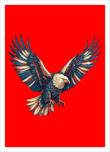 Majestätischer Adler - > EagleDesign, MajesticEagle, FreedomVibes, BirdOfPrey, WildlifeArt, PowerfulEagle, AmericanSymbol, AnimalGraphic, NatureLovers - Kunstdruck