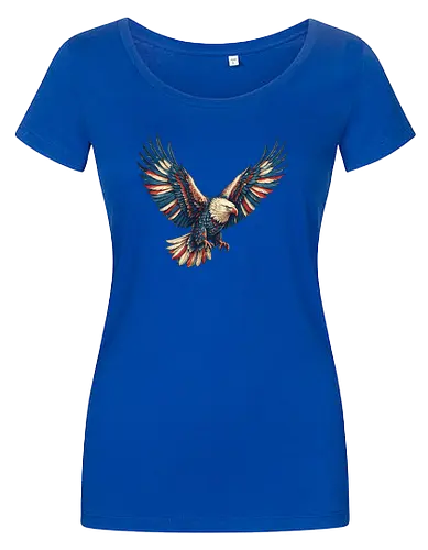 Majestätischer Adler - > EagleDesign, MajesticEagle, FreedomVibes, BirdOfPrey, WildlifeArt, PowerfulEagle, AmericanSymbol, AnimalGraphic, NatureLovers - Damen T-Shirt